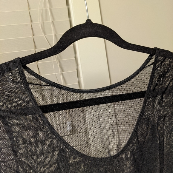 Sheer Embroidered Rose Polka Dot Bodysuit - Picture 5 of 10